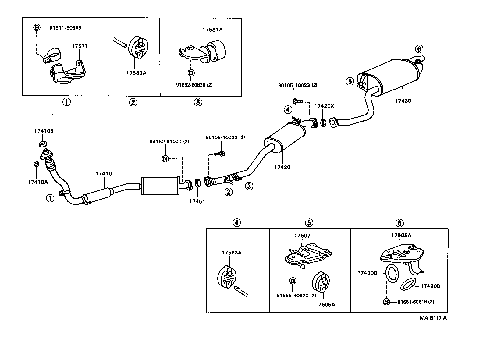 17430-46140 PIPE ASSY, EXHAUST, TAIL product image