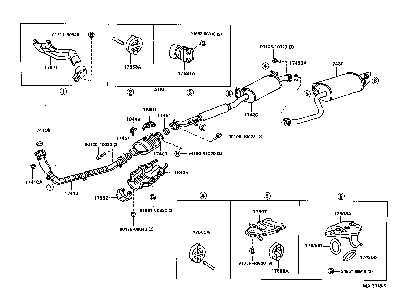 17430-46140 PIPE ASSY, EXHAUST, TAIL product image