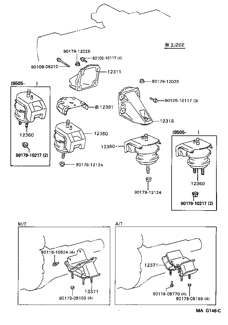 12315-46100 BRACKET, ENGINE MOUNTING, FRONT NO.1 LH product image