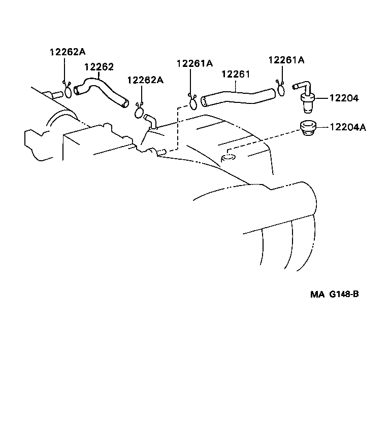 12203-54010 PIPE SUB-ASSY, VENTILATION product image
