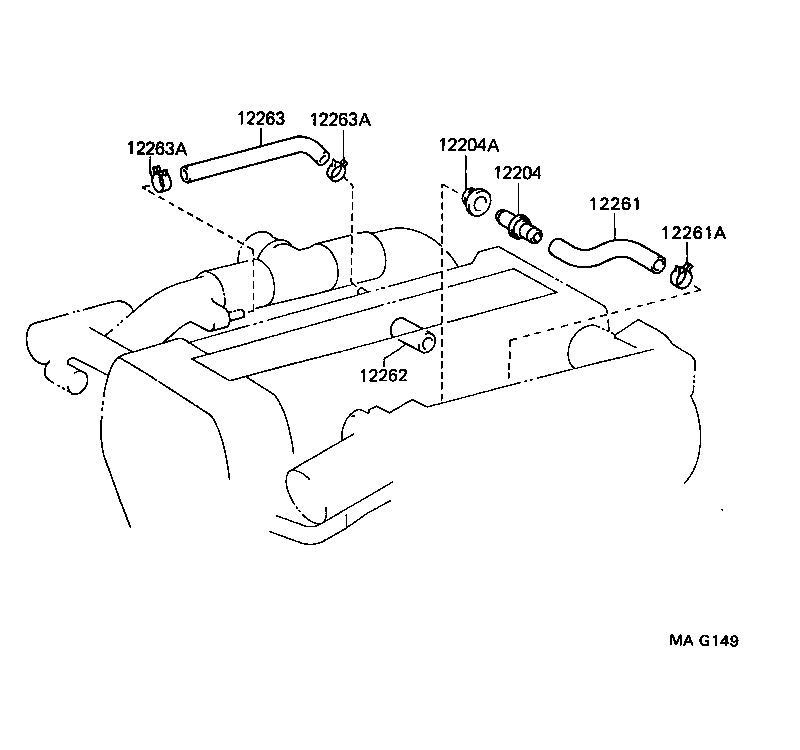 12203-54010 PIPE SUB-ASSY, VENTILATION product image