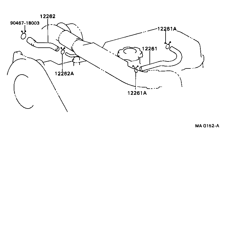 12203-54010 PIPE SUB-ASSY, VENTILATION product image