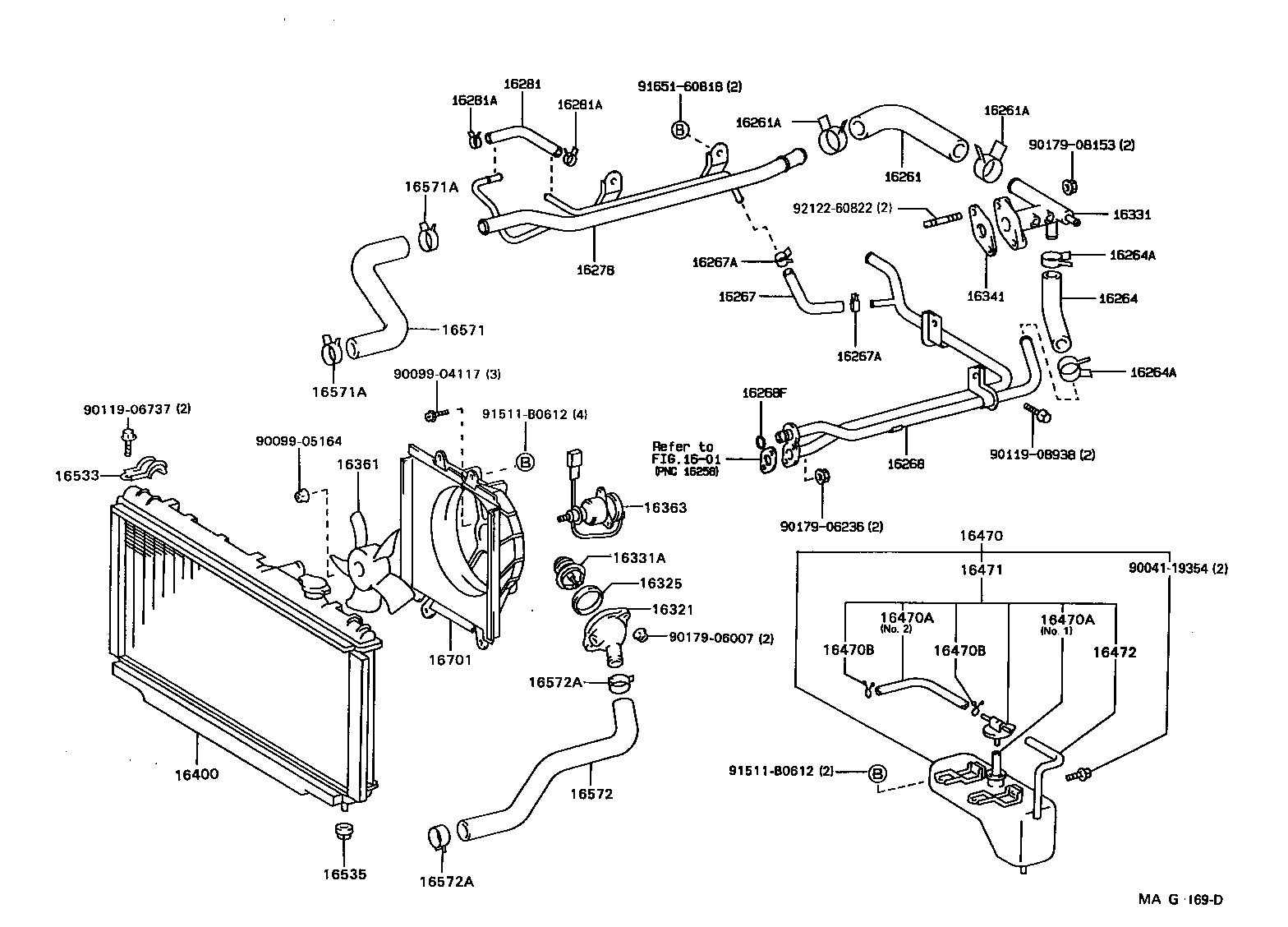 16261-88401 HOSE, WATER BY-PASS product image