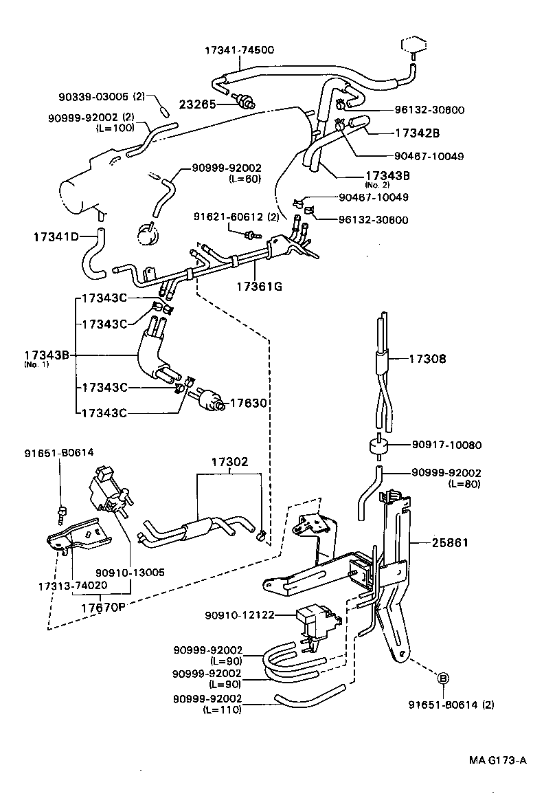 17341-46140 HOSE, NO.1(FOR IDLE-UP) product image