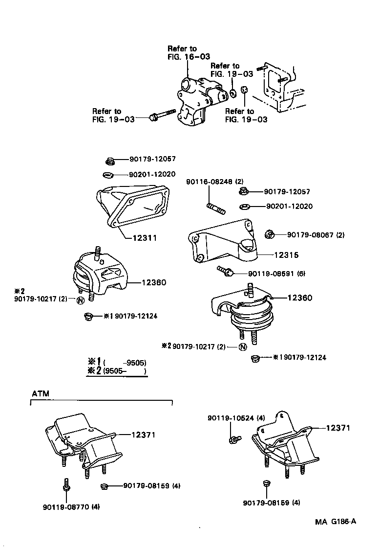 12315-46100 BRACKET, ENGINE MOUNTING, FRONT NO.1 LH product image