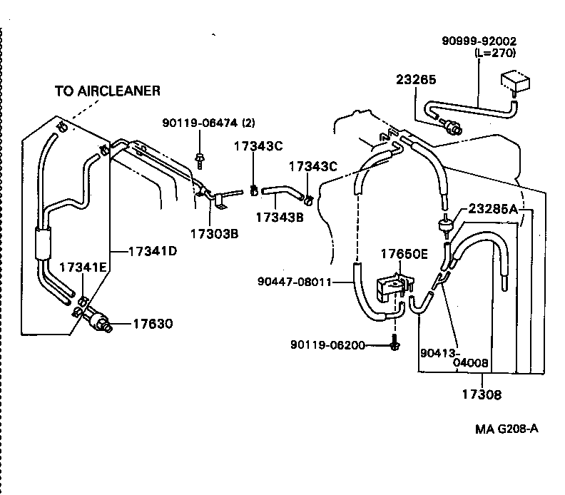 17341-46140 HOSE, NO.1(FOR IDLE-UP) product image
