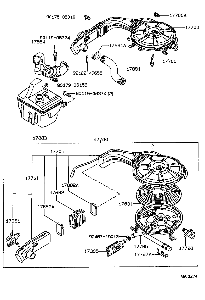 17769-11010 SUPPORT, AIR CLEANER product image