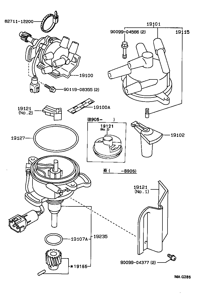 19100-16160 DISTRIBUTOR ASSY product image