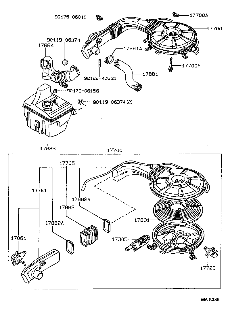 17700-02030 CLEANER ASSY, AIR product image