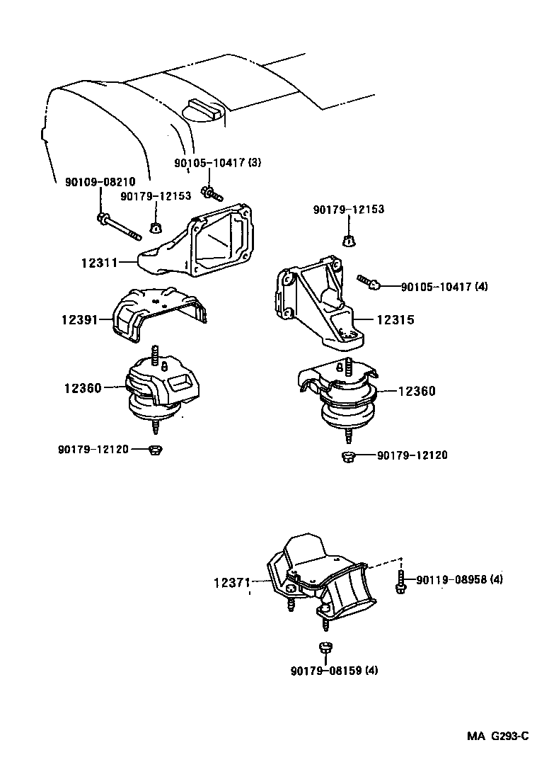 Toyota 12315-46070 BRACKET, ENGINE MOUNTING, FRONT NO.1 LH