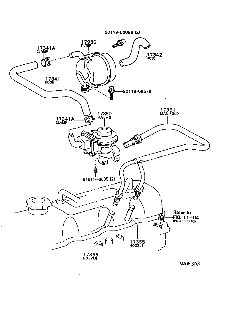 17301-35040 SILENCER SUB-ASSY, AIR SUCTION product image