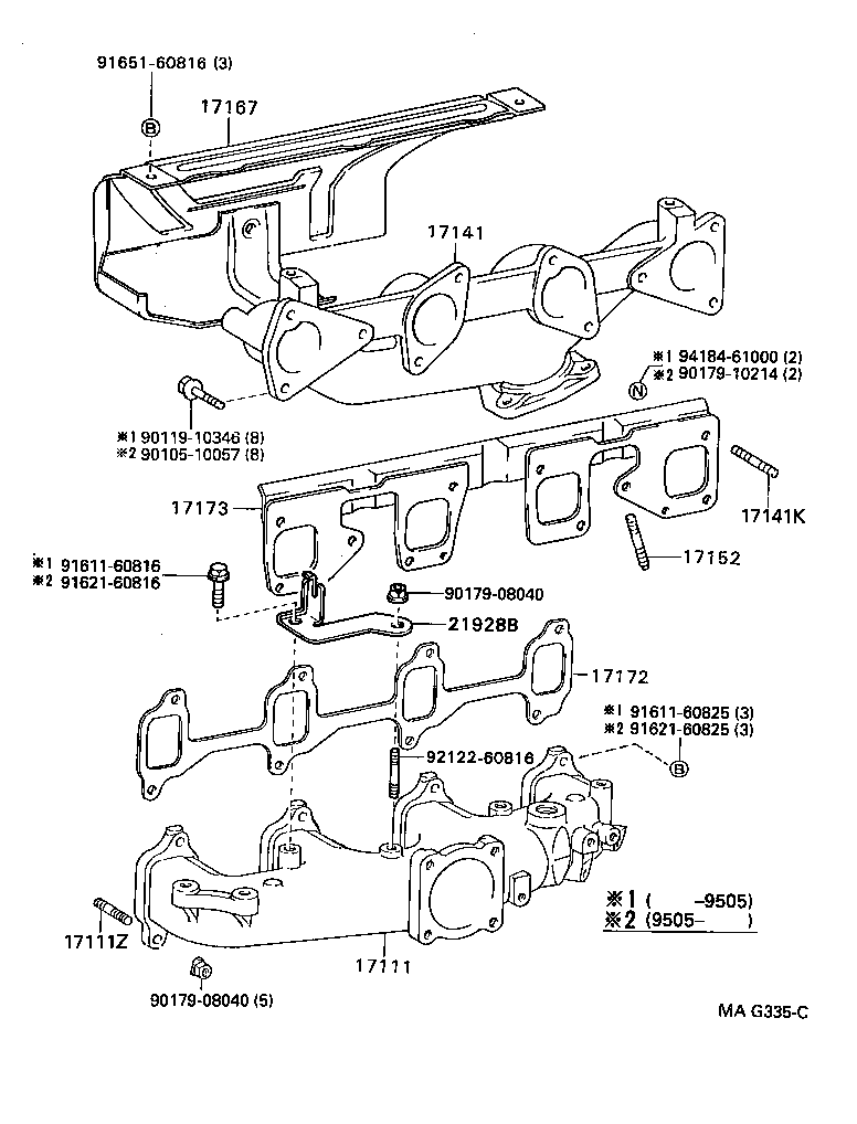 17141-78190 MANIFOLD, EXHAUST product image