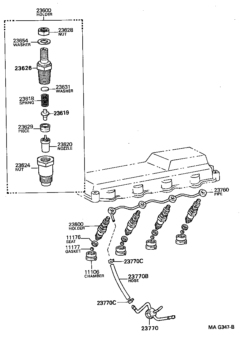 23600-19115 HOLDER & NOZZLE SET, NOZZLE product image