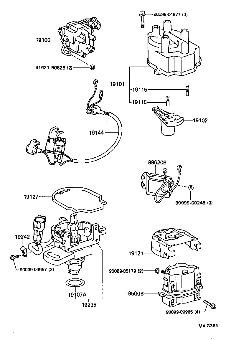 19020-16190 DISTRIBUTOR ASSY product image