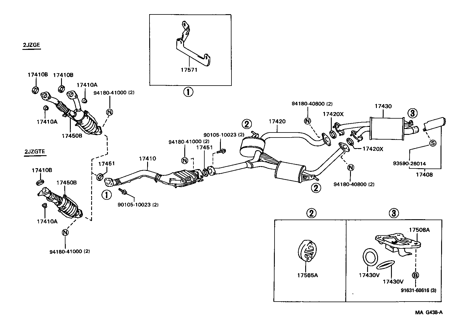 17571-46100 BRACKET, EXHAUST PIPE SUPPORT, NO.1 product image