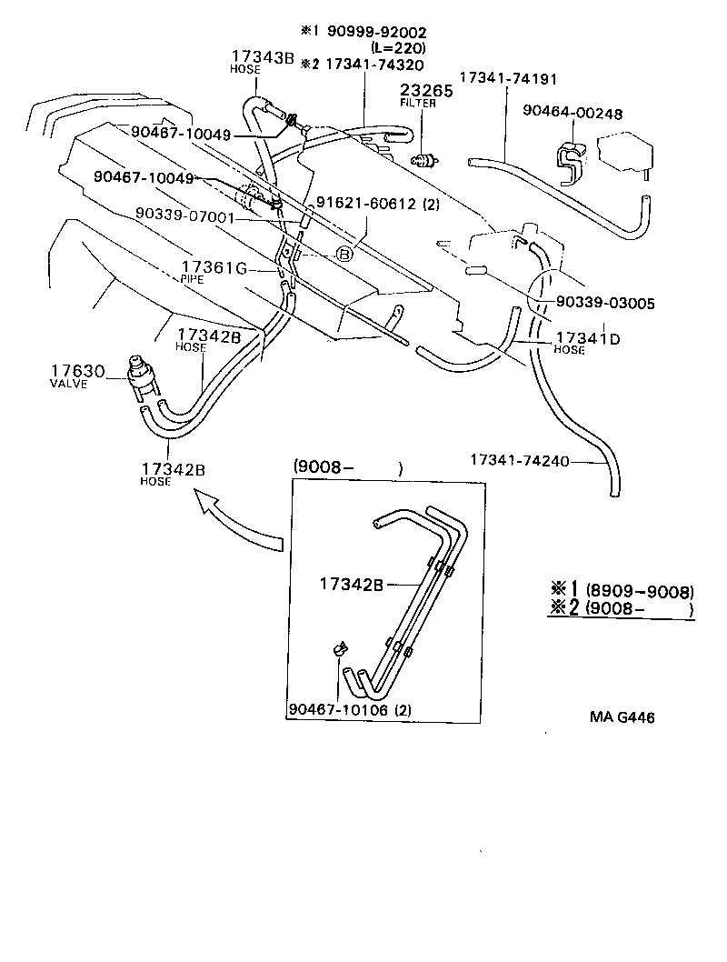 17342-74040 HOSE, NO.2(FOR IDLE-UP) product image