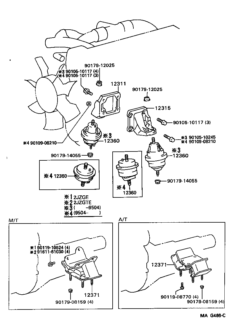 12315-46041 BRACKET, ENGINE MOUNTING, FRONT NO.1 LH product image
