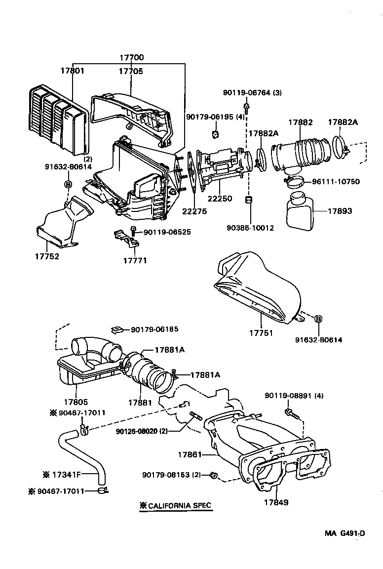 Toyota 90467-26005 CLIP(FOR AIR HOSE, NO.4)