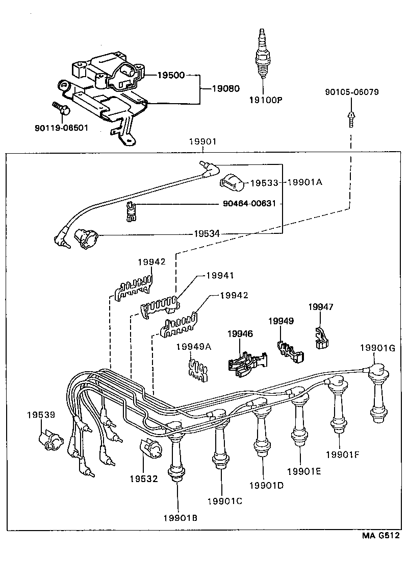 19968-46010 BRACKET, IGNITION COIL product image