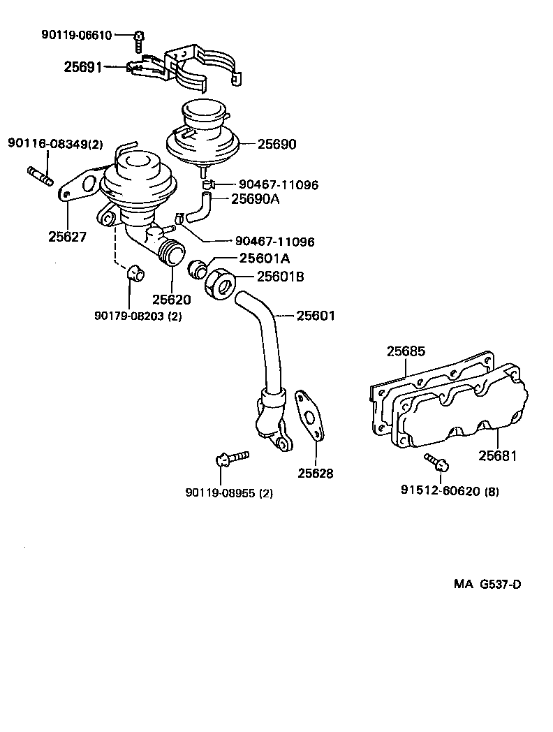 90402-26002 NUT, UNION, EGR PIPE, NO.1 product image