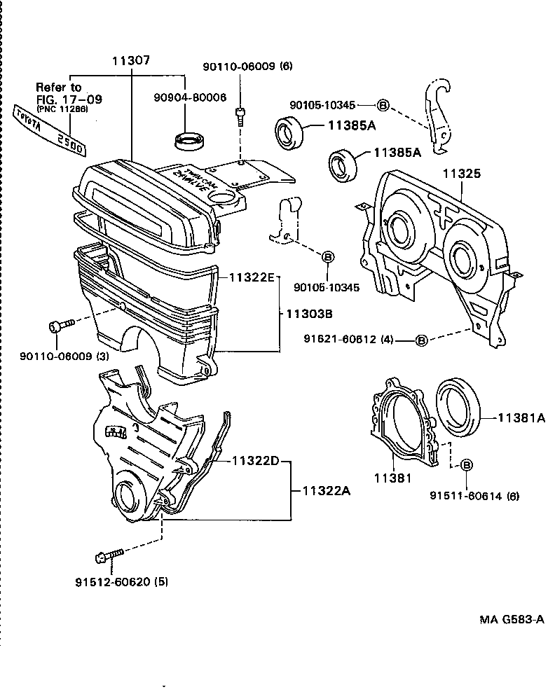 11304-46091 COVER, SUB-ASSY, TIMING BELT, NO.3 product image