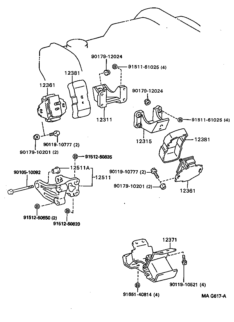 12315-67010 BRACKET, ENGINE MOUNTING, FRONT NO.1 LH product image