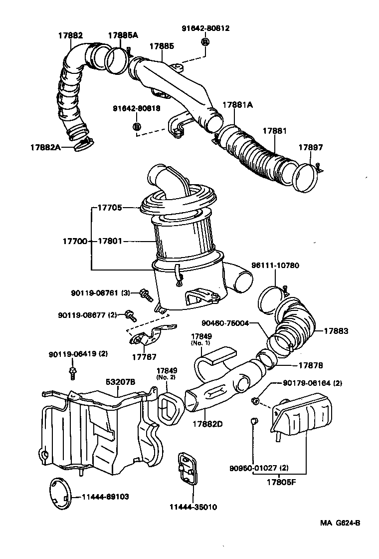 17705-72080 CAP SUB-ASSY, AIR CLEANER product image