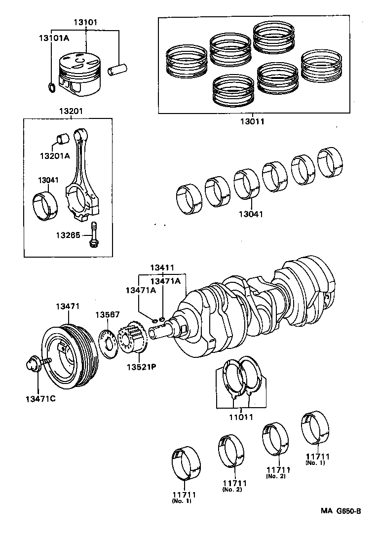 Toyota 13041-62020-01 BEARING, CONNECTING ROD