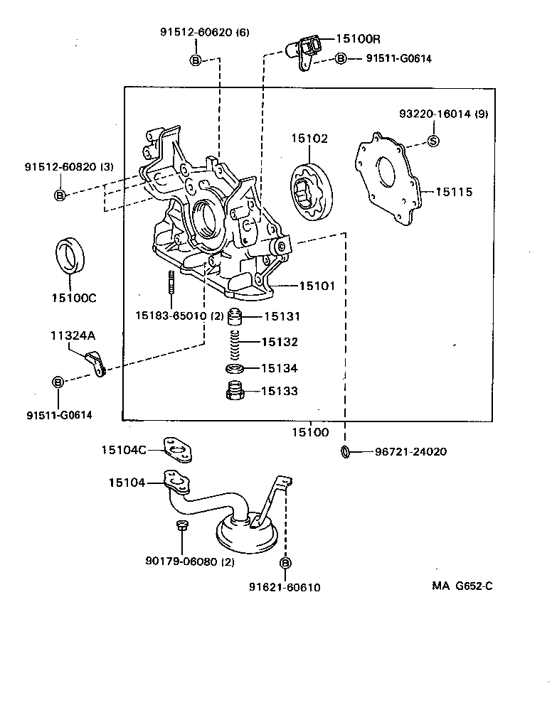 Toyota 15102-03020 ROTOR SET, OIL PUMP