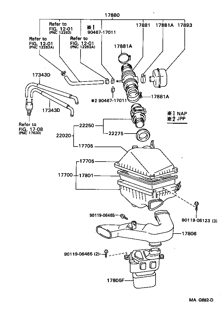 Toyota 17700-03040 CLEANER ASSY, AIR
