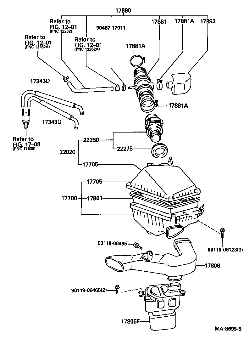17343-0A010 HOSE, AIR, NO.3 product image