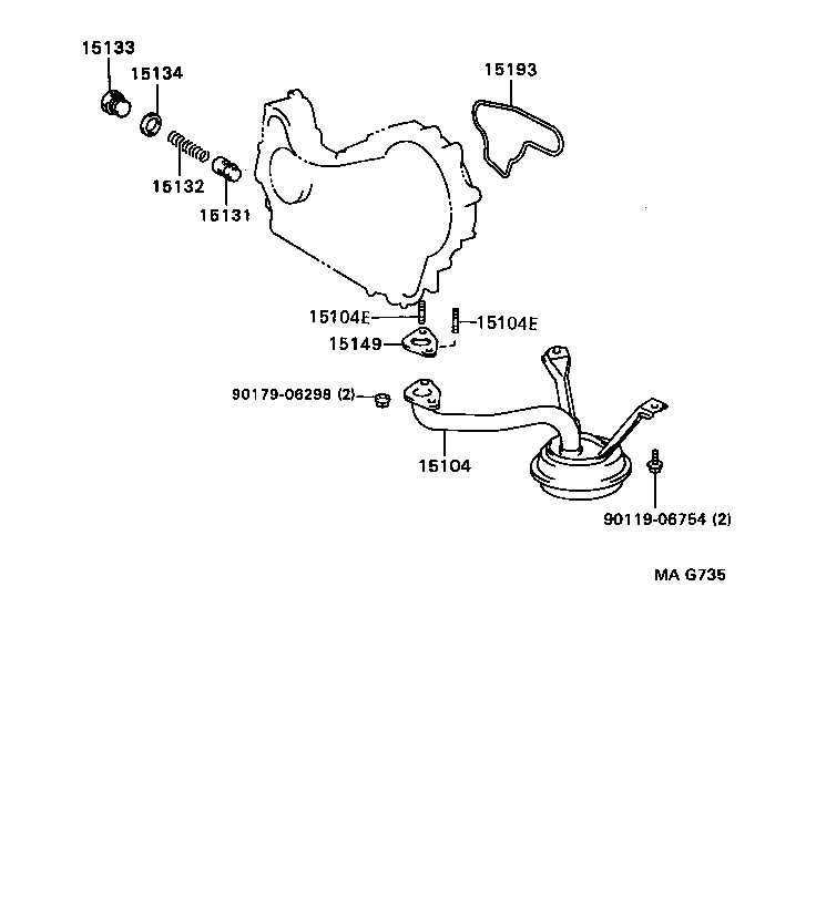 15104-67040 STRAINER SUB-ASSY, OIL product image