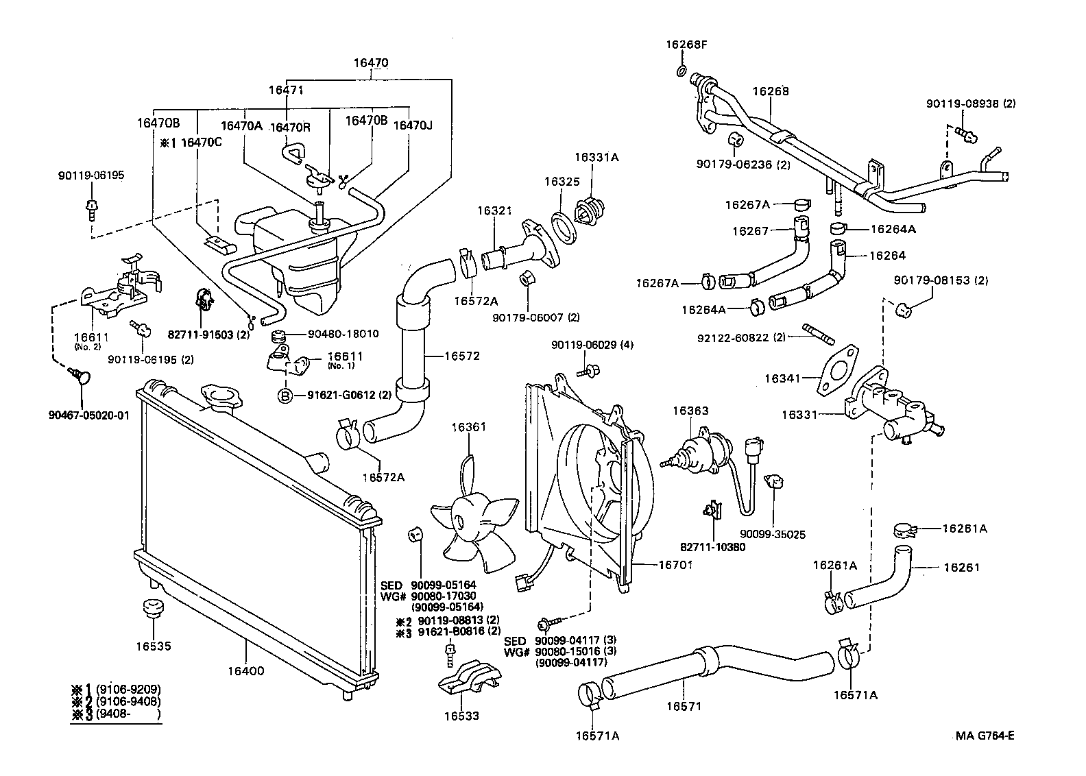 16261-03030 HOSE, WATER BY-PASS product image