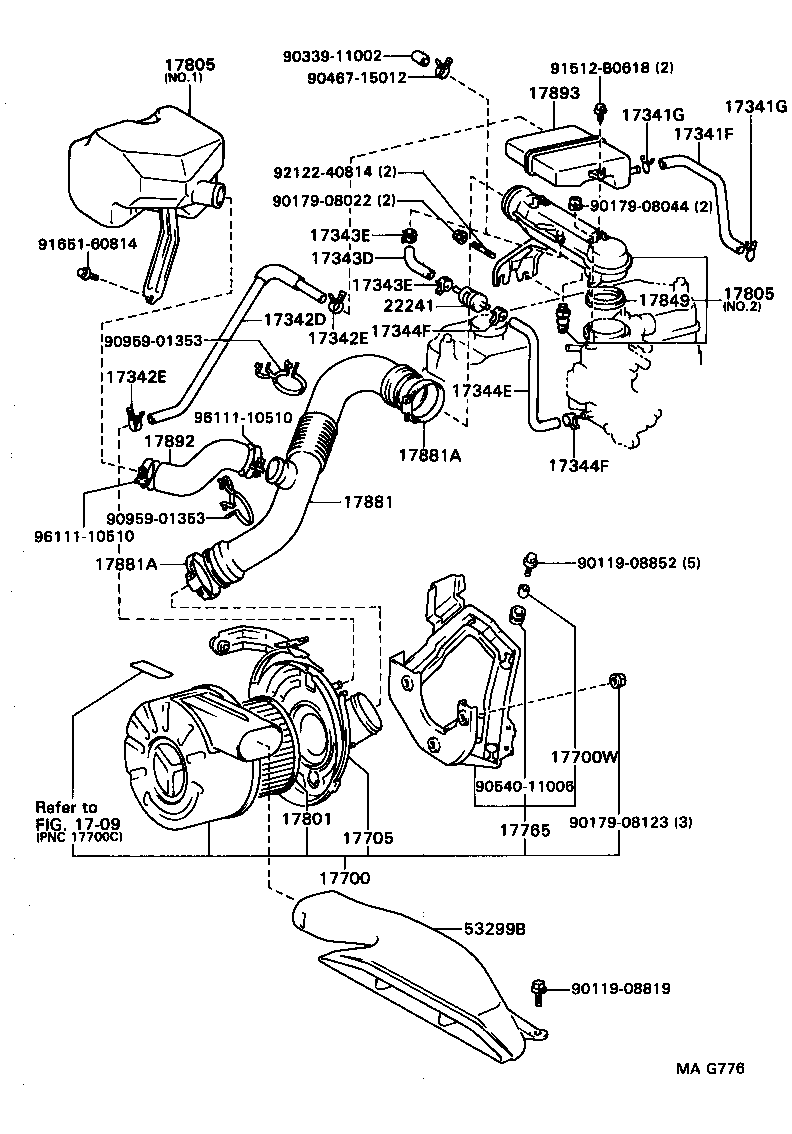 17705-73130 CAP SUB-ASSY, AIR CLEANER product image