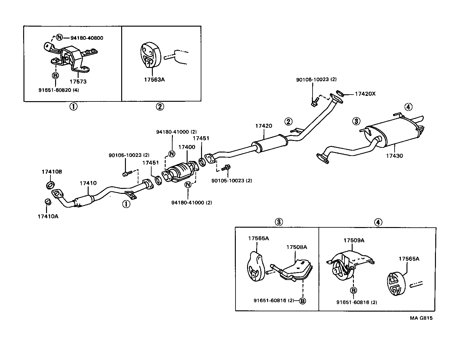 17420-16680 PIPE ASSY, EXHAUST, CENTER product image