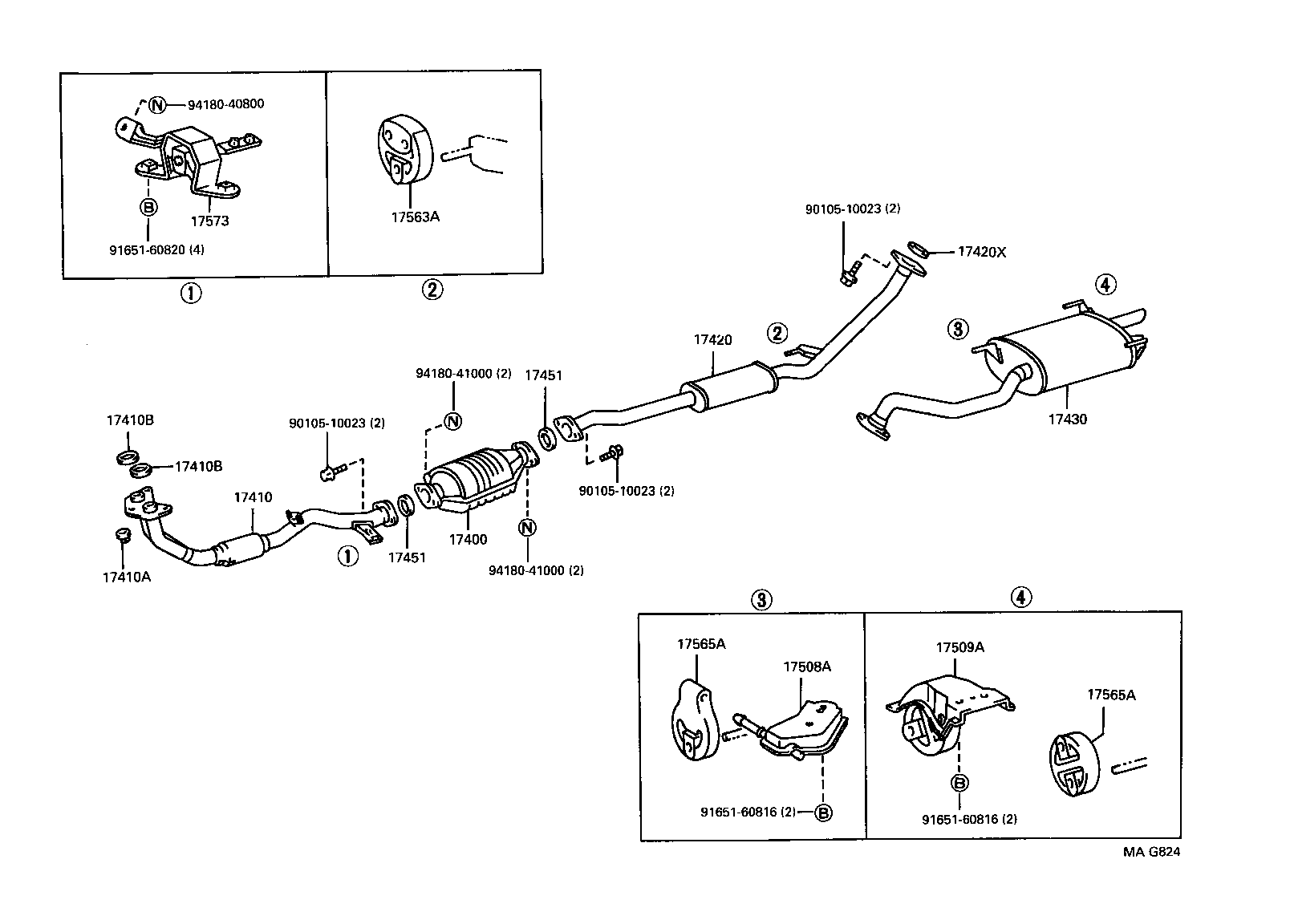 17420-16620 PIPE ASSY, EXHAUST, CENTER product image