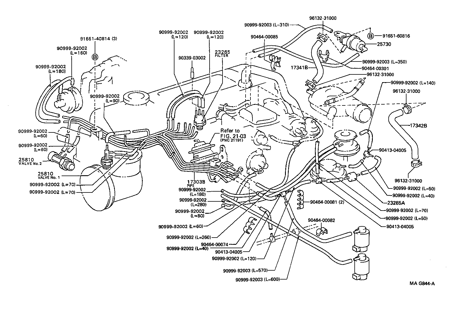 17341-73090 HOSE, NO.1(FOR AIR INJECTION SYSTEM) product image