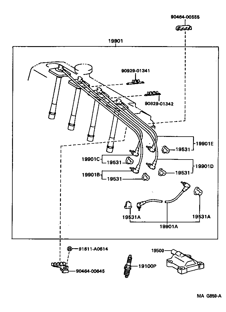 19590-74240 CORD, COIL RESISTIVE product image