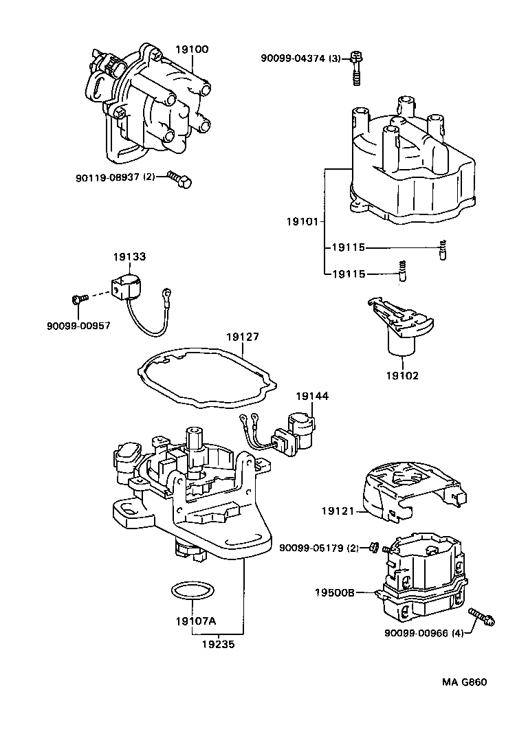 19050-74050 DISTRIBUTOR ASSY product image