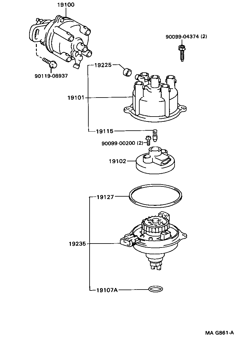 19100-74110 DISTRIBUTOR ASSY product image
