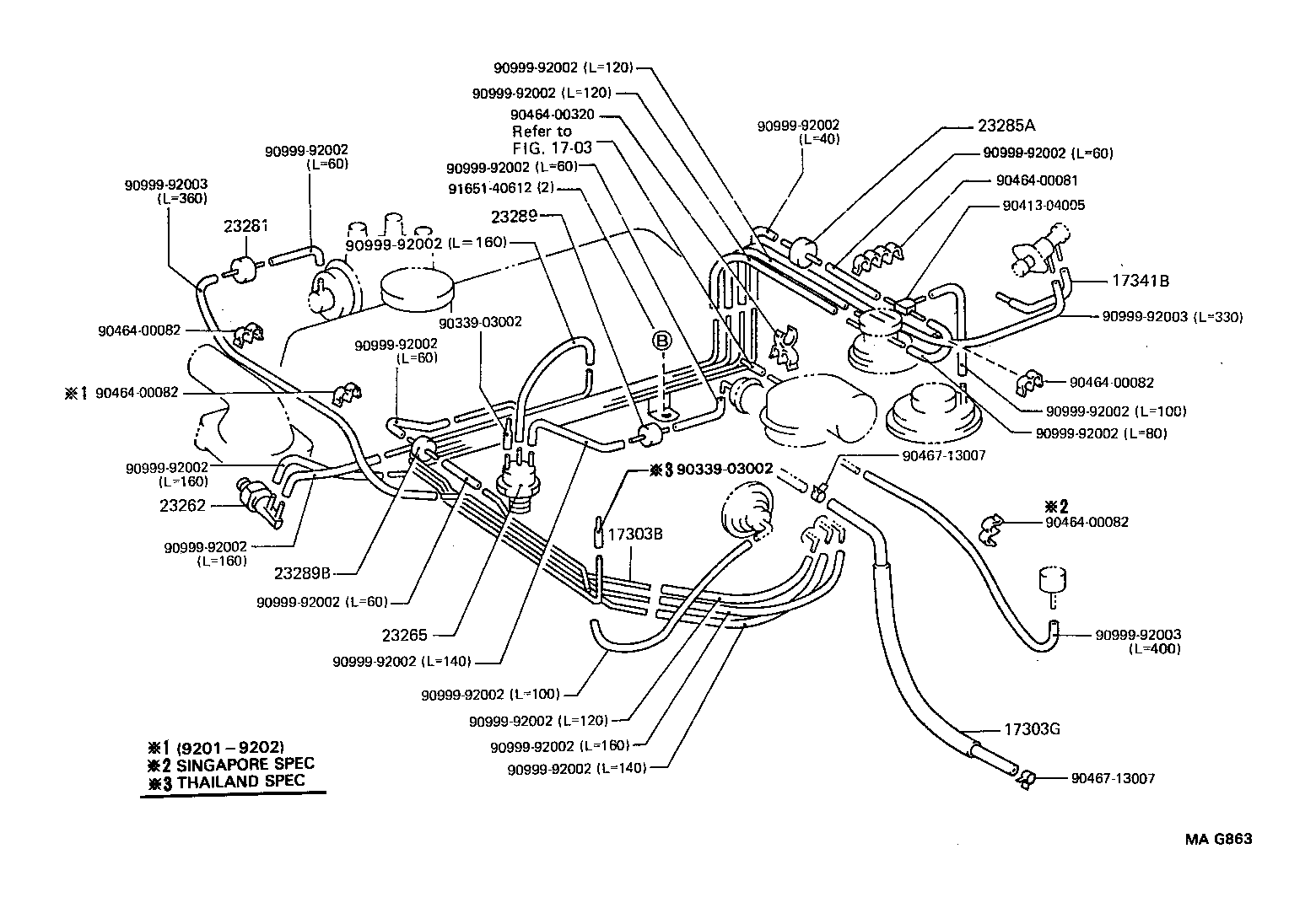 17303-13190 PIPE SUB-ASSY, AIR, NO.1 product image