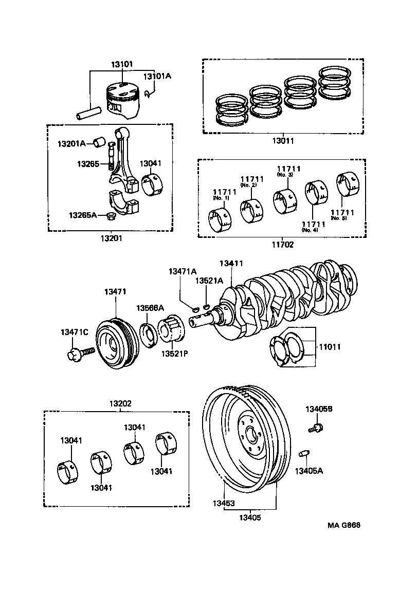 13204-74040 BEARING SET, CONNECTING ROD product image