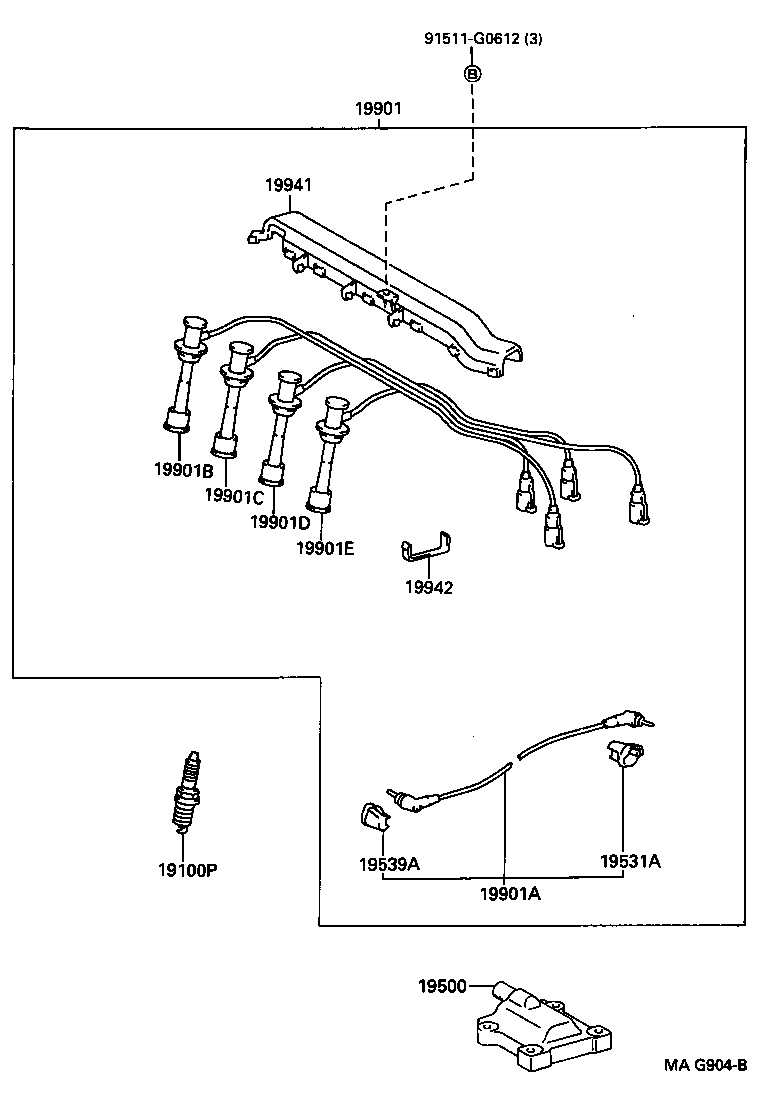 19941-88480 CLAMP, RESISTIVE CORD, NO.1 product image