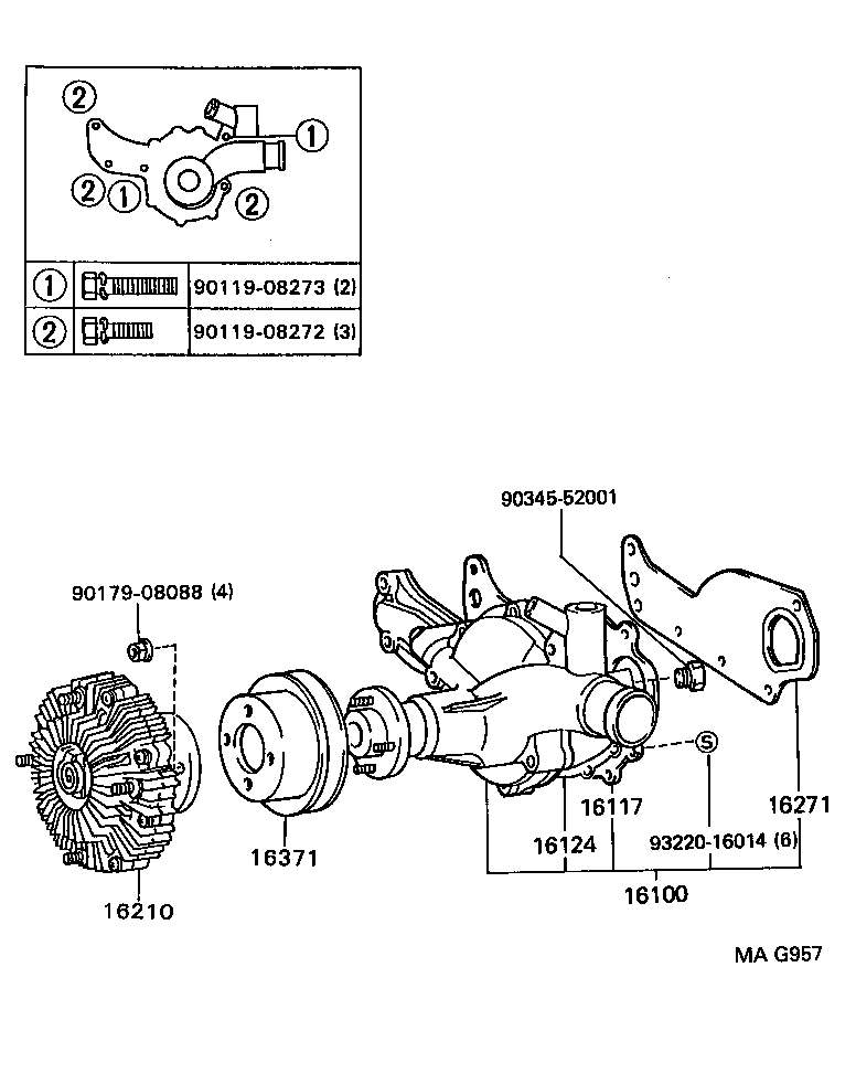 16100-59195 PUMP ASSY, ENGINE WATER product image
