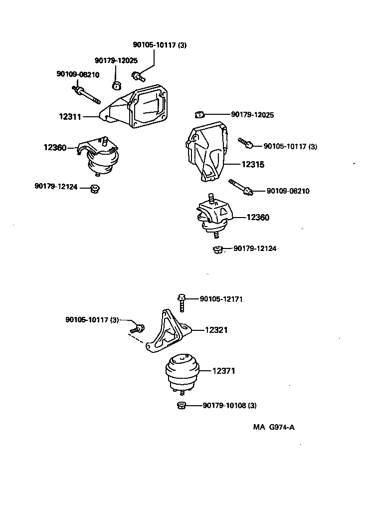 12315-46100 BRACKET, ENGINE MOUNTING, FRONT NO.1 LH product image
