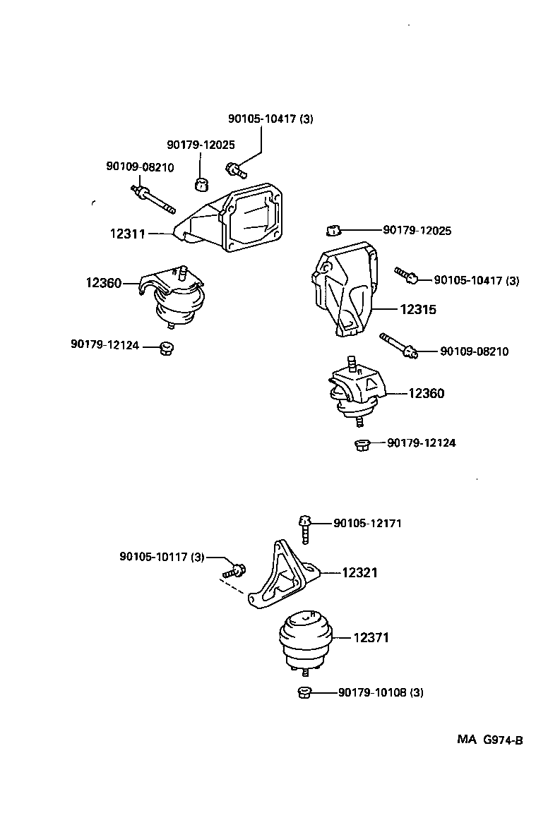 12361-50091 INSULATOR, ENGINE MOUNTING, FRONT product image