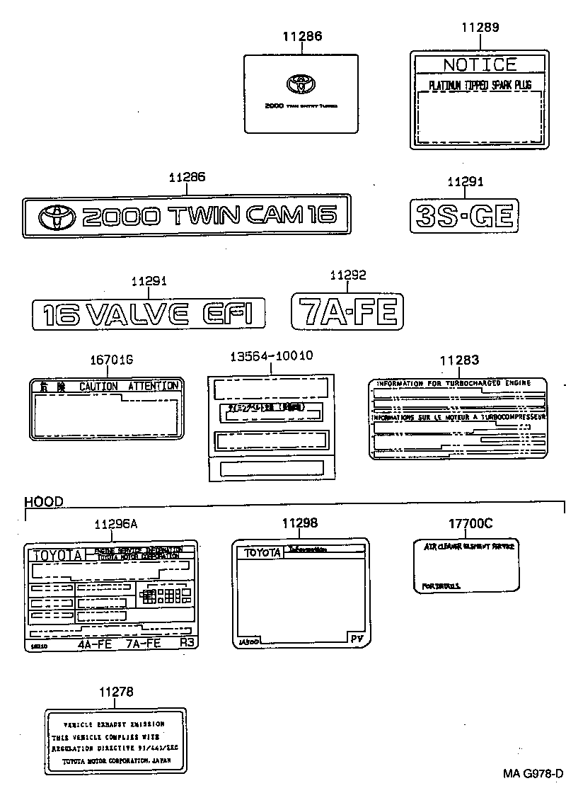 11298-7A080 PLATE, EMISSION CONTROL INFORMATION product image