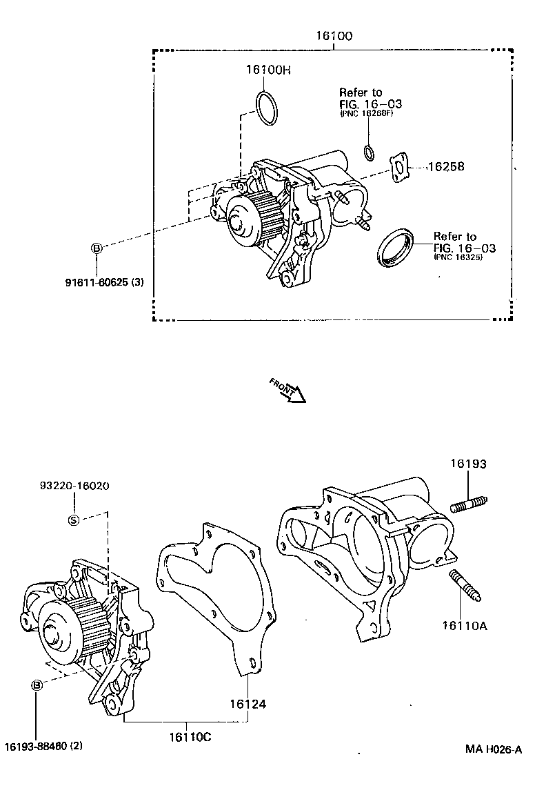 16100-79205 PUMP ASSY, ENGINE WATER product image