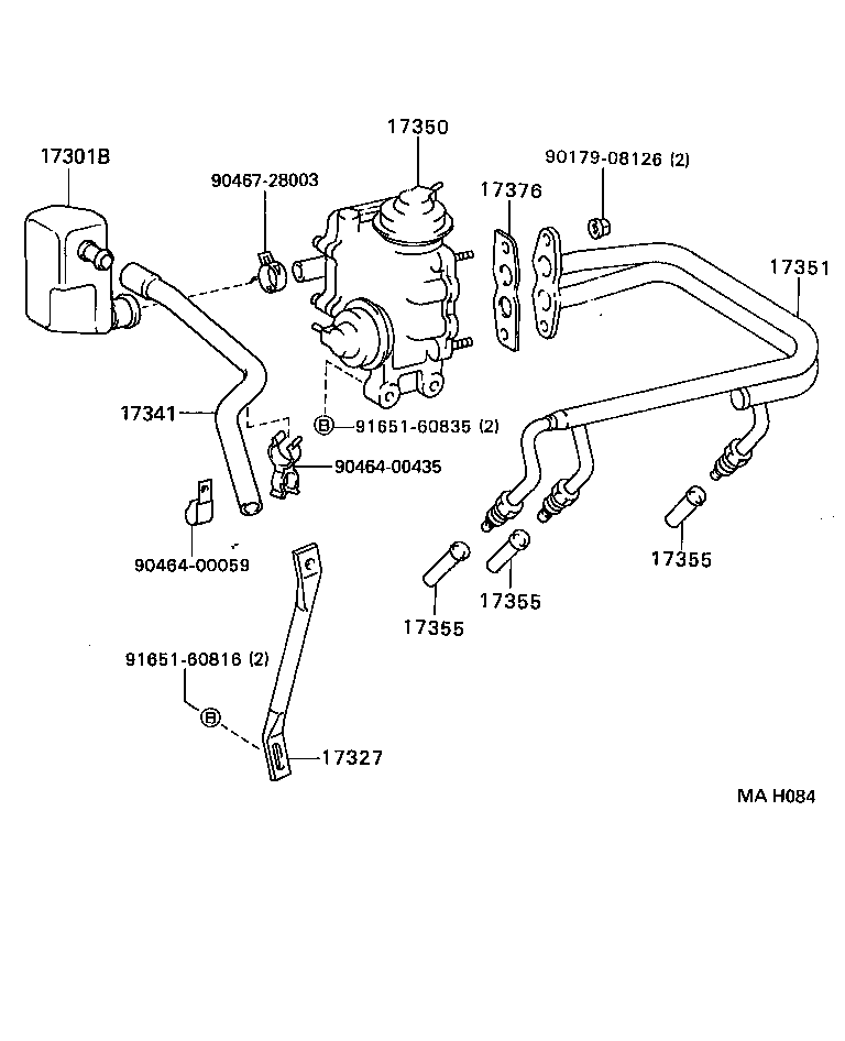 17341-72090 HOSE, NO.1(FOR AIR INJECTION SYSTEM) product image