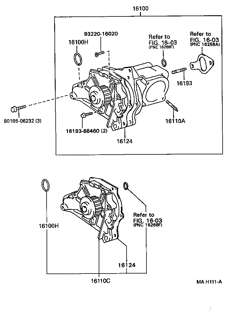 16100-79235 PUMP ASSY, ENGINE WATER product image